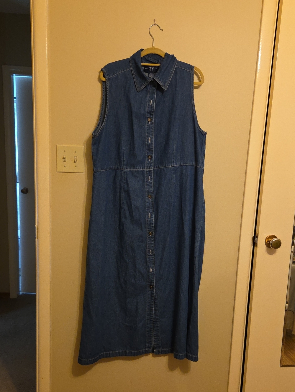 Ty Denim Button-Up Dress Blue